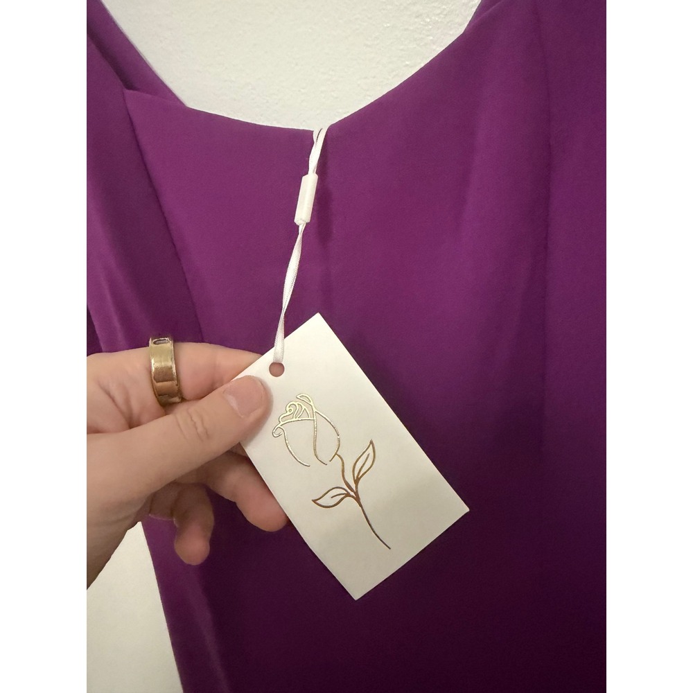 NWT Women's Purple Ruffle Dress – Layered Hem – Size Medium - Picture 5 of 6